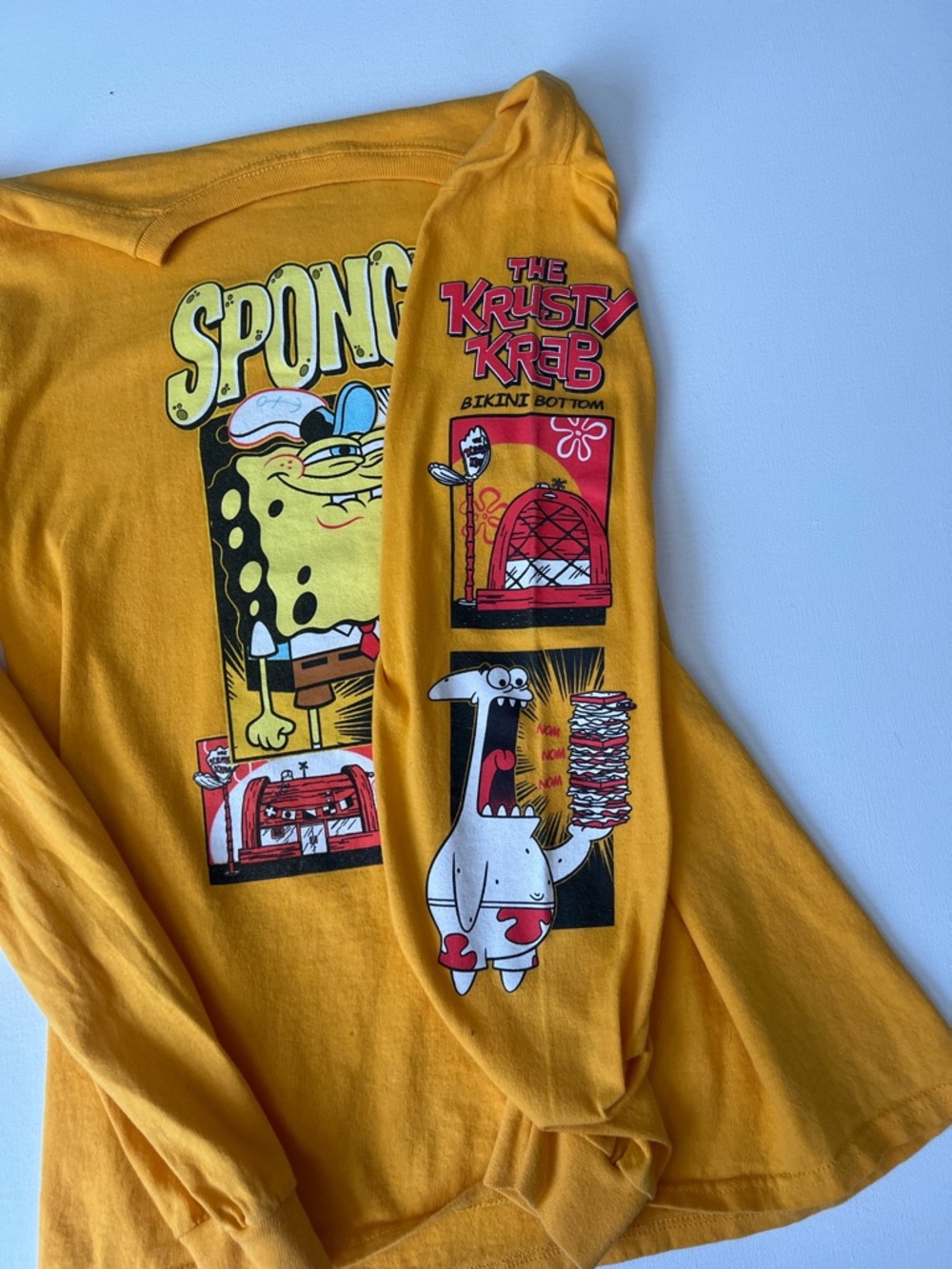 Nickelodeon Men’s SpongeBob Yellow Graphic Long Sleeve Tee - M - Picture 7 of 7